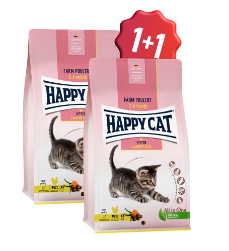 Akce Kitten Land Geflügel 1,3 kg 1+1