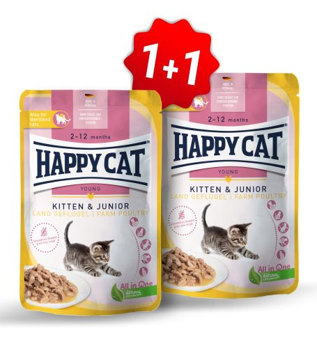 AKCE Kapsička Kitten & Junior Hydina 85g/Land-Geflügel  (1+1) (SK) 