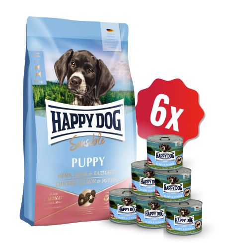 AKCE Puppy Salmon & Potato 10 kg + 6x Puppy Lamm 200g  